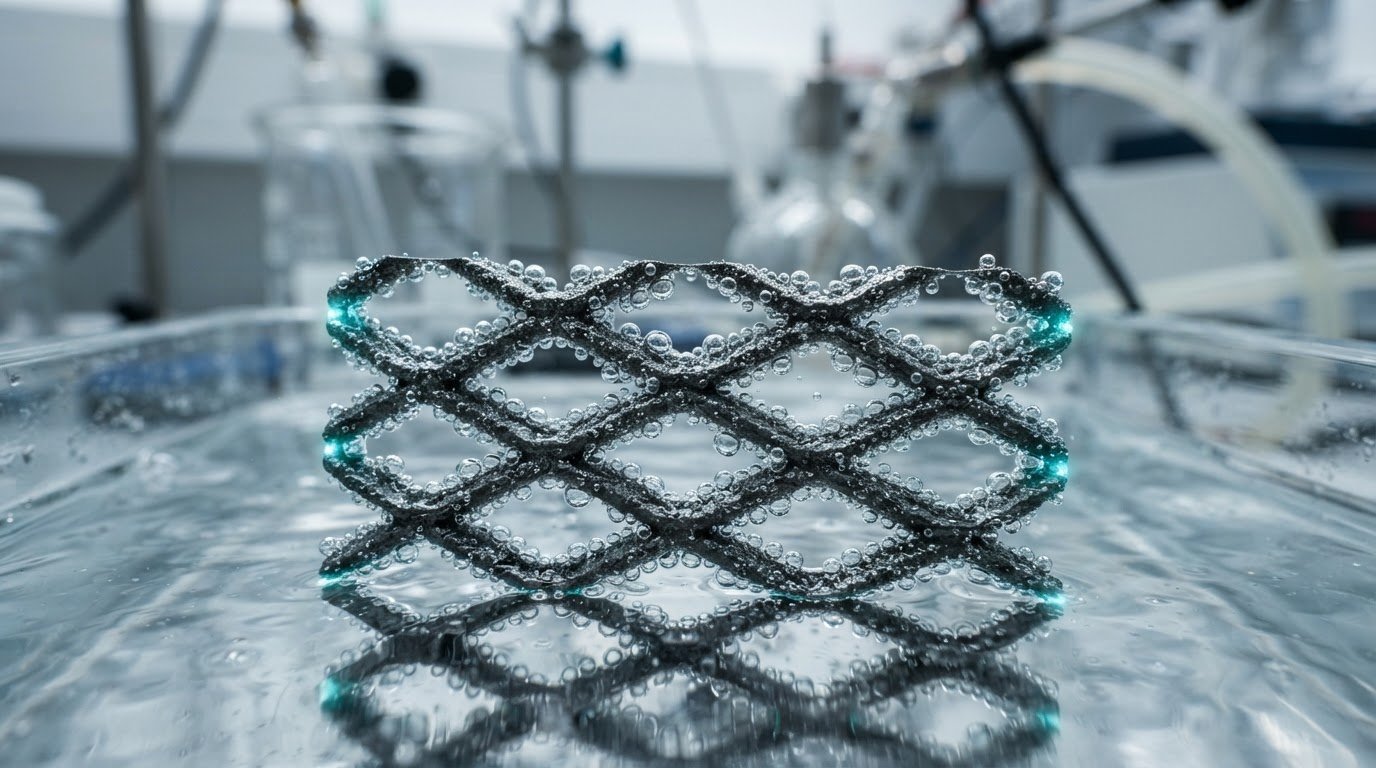 Titanium anode in electrolysis bath